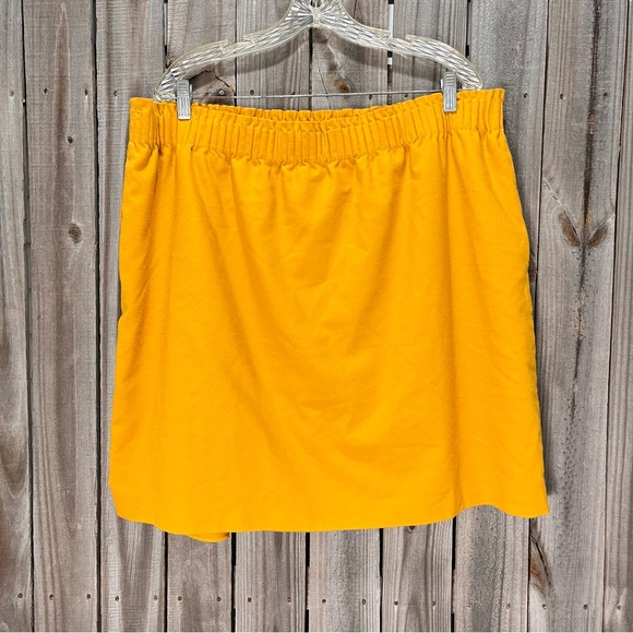 Imperfect J. Crew Factory Yellow skirt stretchy waist lined size 20 wool blend - Picture 2 of 14